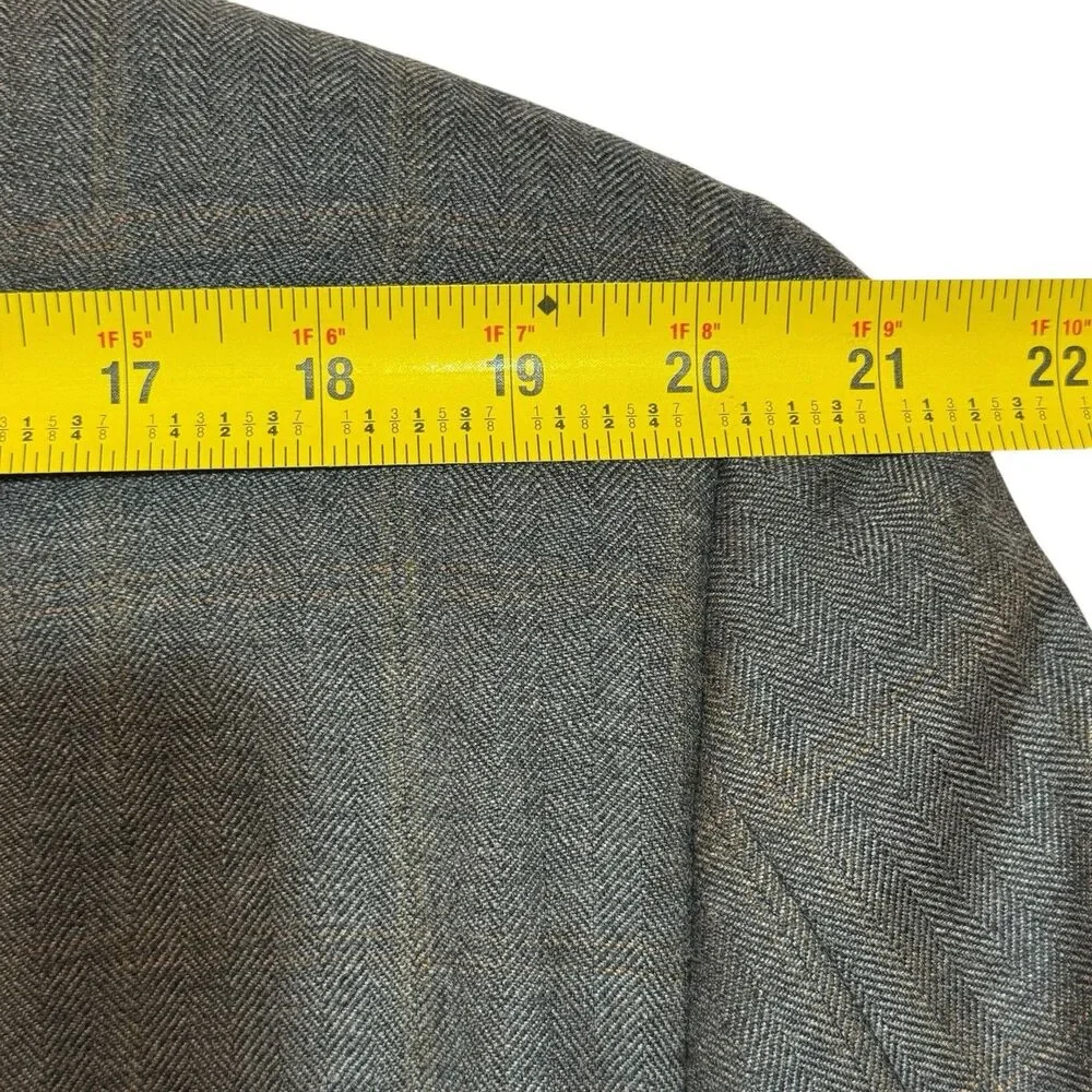 Herringbone Joseph Abboud Nordstrom 44R‎ Wool Windowpane Sport Coat USA